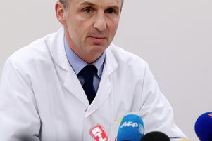 Conférence de presse du docteur Eric Kariger, au CHU de Reims, en janvier 2014.