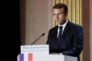 Emmanuel Macron, vendredi 22 septembre, devant les protestants, à l’hôtel de ville de Paris à l’occasion du 500e anniversaire de la Réforme.