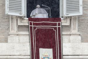 Le pape François après avoir récité la prière de l’Angélus, le 7 février 2021.