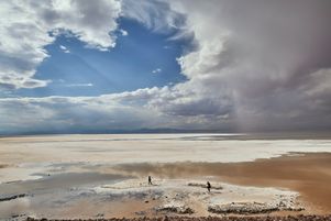 Classé réserve de biosphère de l’Unesco, le lac d’Ourmia aurait perdu 95 % de sa surface depuis 1970. Ici, en 2019.