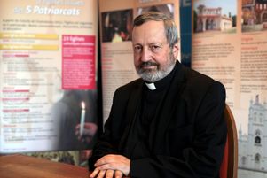 Mgr Pascal Gollnish, directeur de l’Œuvre d’Orient, à Nice en mars 2014.