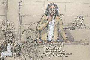 Brahim Aouissaoui lors du procès de l’attentat contre la basilique de Nice, au Palais de justice de Paris, le 10 février. 
